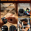 Montre Connectée Homme, Batterie 1400mAh, Écran HD 1,7 Pouce, Lampe LED, 110+ Modes Sport Montre Militaire Homme, Suivi Sommeil, IP68 Étanche, Smartwatch pour Android iOS, 2 Bracelets, Noir Gris