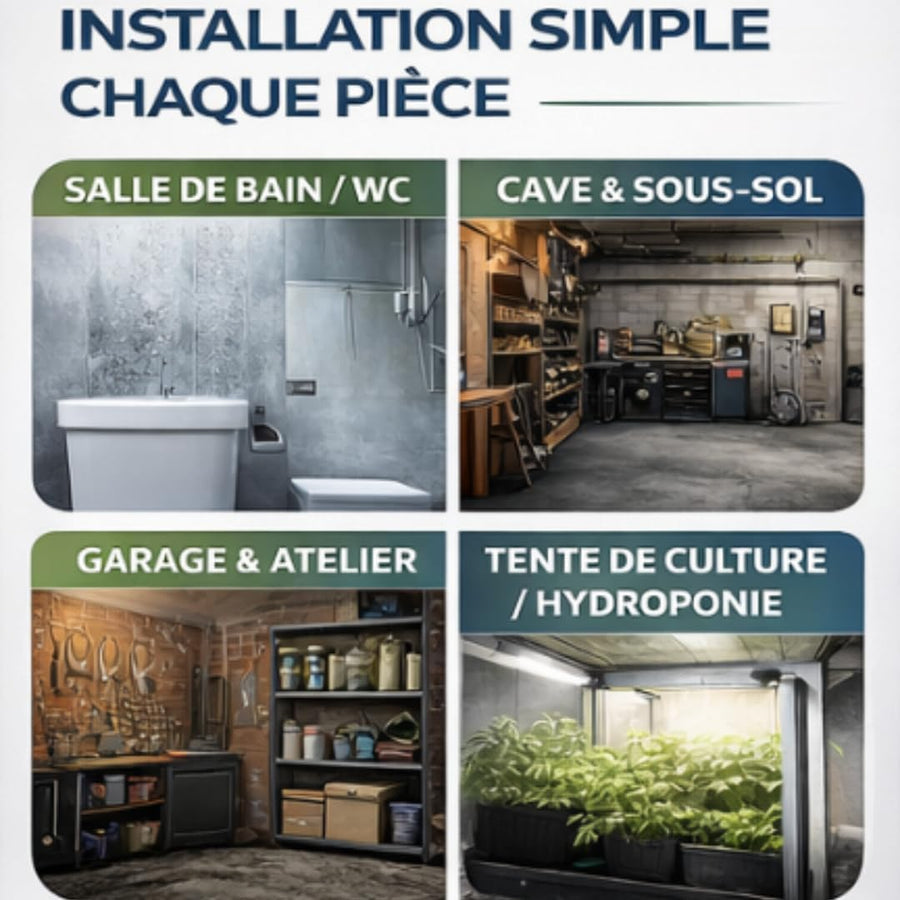 Extracteur d'Air 100 mm avec Variateur – Ventilateur de Gaine Silencieux 6 W, Débit 221 m³/h, pour VMC, Salle de Bain, Cave, Garage, Culture Hydroponique
