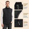 Gilet Chauffant Homme Taille L avec 15 Zones de Chauffage, 3 Niveaux de Température Réglables, Veste Chauffante Électrique pour Ski, Randonnée, Moto, Camping, Hiver (Sans Batterie)