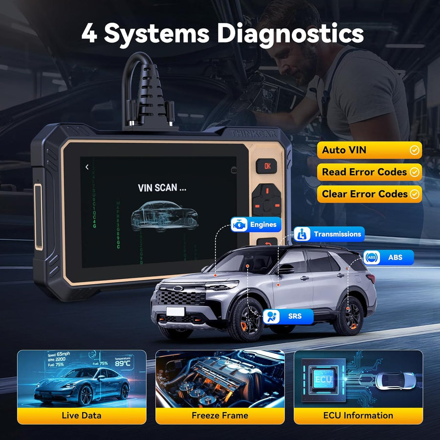 Outil de diagnostic OBD2 THINKCAR THINKSCAN 662 : scanner bidirectionnel moteur/ABS/SRS/transmission, plus de 12 réinitialisations, CAN-FD et FCA, mises à jour gratuites
