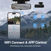 Dashcam 4K Voiture Avant Arrière, Wi-FI Caméra Voiture, Grand Angle 170° G-Capteur, Caméra Embarquée Voiture avec Mode Stationnement 24H, Vision Nocturne, Enregistrement en Boucle