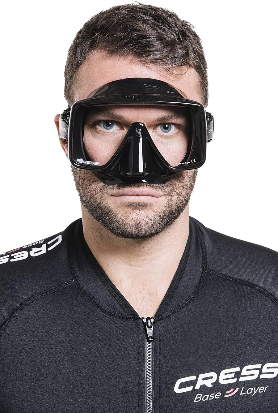 CRESSI Depuis 1946 - Masque SF1 - Set Masque Carré sans Monture avec Verre Trempé pour la Plongée en Apnée et Le Snorkeling, Taille Unique Unisex