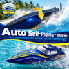 Jouet Bateau Télécommandé Rapide pour Enfants et Adultes, Vitesse supérieure à 20+ mph, avec 2 Batteries de 1200 mAh, Bateau étanche Auto-redressable pour Lacs et piscines