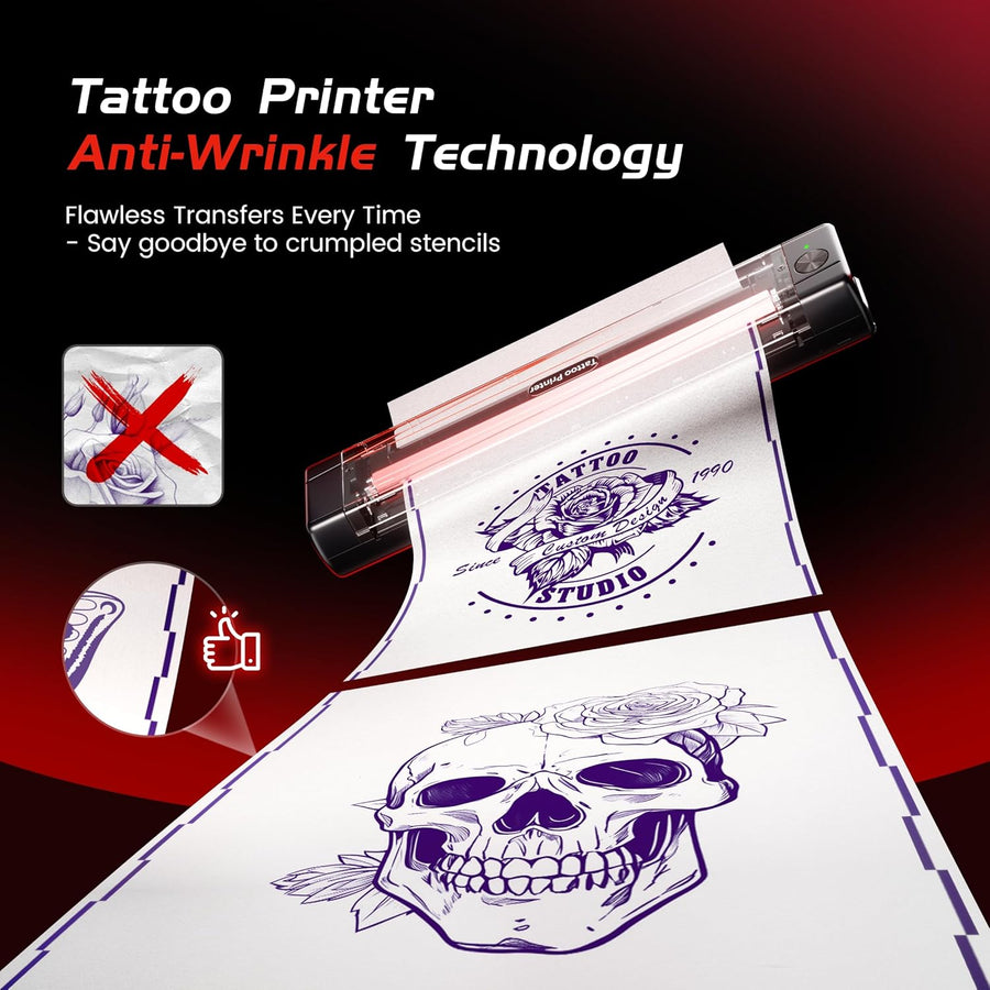 Thermocopieur Tatouage, Imprimante Stencil Tatouage, Machine Transfert de Tatouage pour Artistes de Tatouage et débutants, Imprimante de Tatouage avec 100 Feuilles de Papier