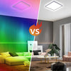 Plafonnier LED, intensité variable avec télécommande, 24 W, RGB, 4 000 K, design carré moderne pour salon, chambre, chambre d'enfant, salle de bain, 29 x 2,5 cm