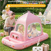 Matelas Gonflable pour Enfants, Design Tente Voiture Princesse, à partir de 3 Ans, ROSE