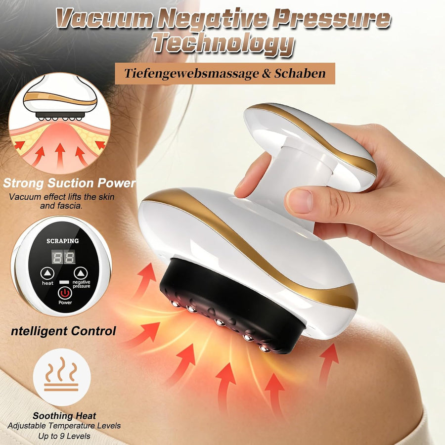 Masseur de cellulite 4 en 1, appareil de massage sous vide avec 9 niveaux de thérapie thermique et LED rouge-bleu, pour raffermissement du corps à la maison Sculpture anti-cellulite