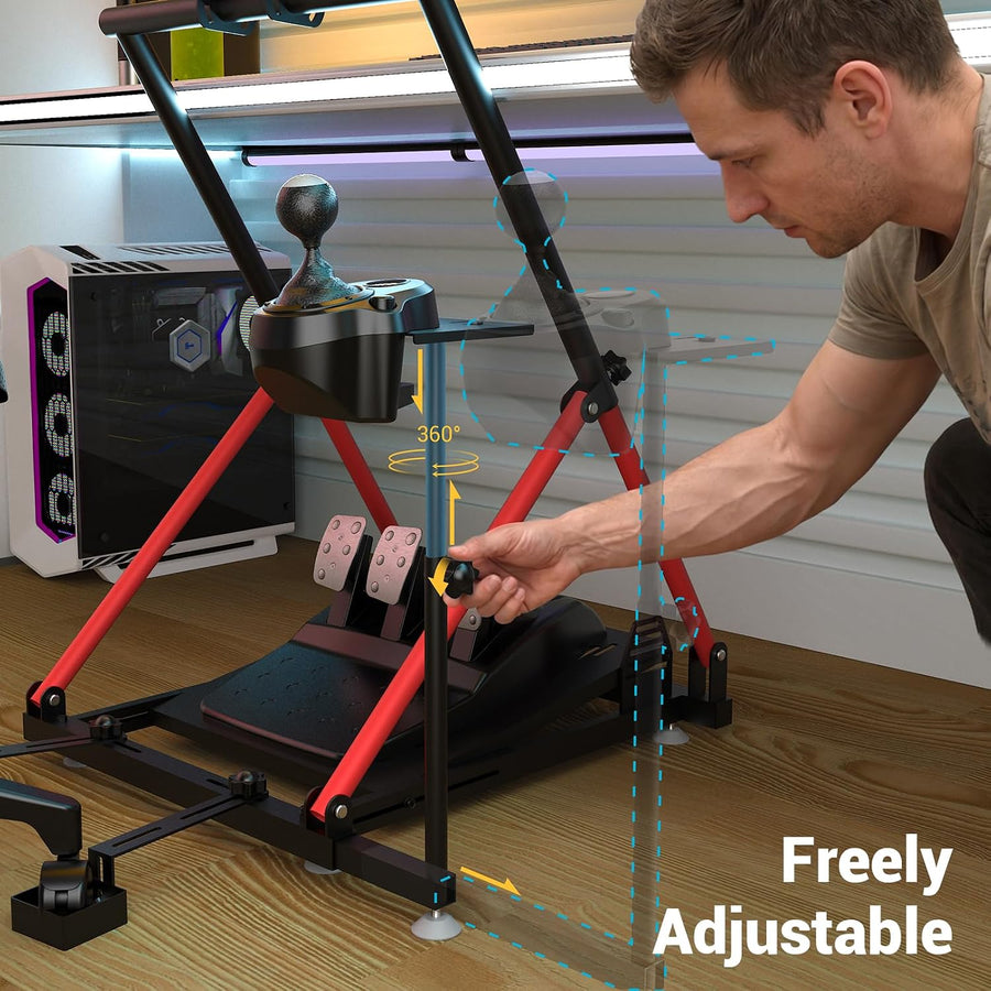 Support de roue de course avec fixation de chaise, cockpit de course pliable compatible avec MOZA R5, R3, R9 à R25/Logitech G920, G923, G27, G29/Thrustmaster T248, T300, T500, T818/Turtle Beach