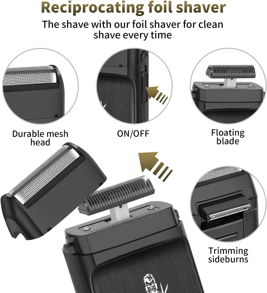 Tondeuse à cheveux sans fil pour homme, tondeuse à barbe, rasoir en aluminium rechargeable