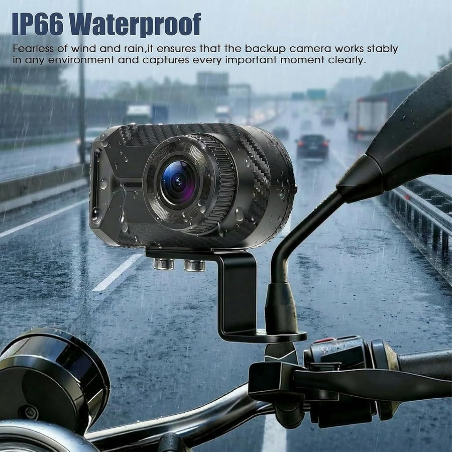 Mini Dashcam pour Moto, 1080P Caméra IP66 Avant étanche sans écran, Grand Angle 110°, Vision Nocturne, Application WiFi, Enregistrement en Boucle