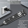 Tondeuse à cheveux professionnelle pour homme, tondeuse à barbe sans fil, tondeuse électrique T-Blade Zero Gap, rechargeable par USB avec 5 peignes de guidage