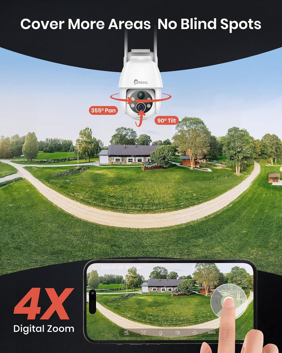 Caméras de Surveillance solaires sans Fil 3MP pour l'extérieur