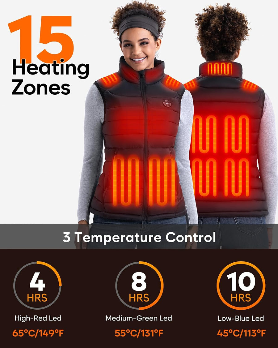 Gilet chauffant pour femme, taille L, batterie 16000 mAh