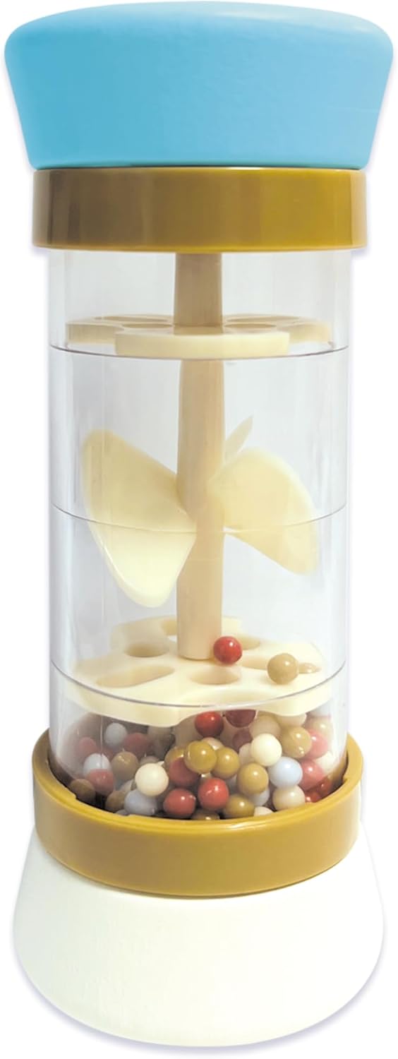 Nathan Petit Le Coffret de Mes 1 an - Jouet Bébé 1 an - Cadeau 12 Mois Coffret d'Éveil Sensoriel 4 en 1 - Livre de Bain - Bâton de Pluie, Cartes Imagier - Hochets en bois - Cadeau Garçon, Fille
