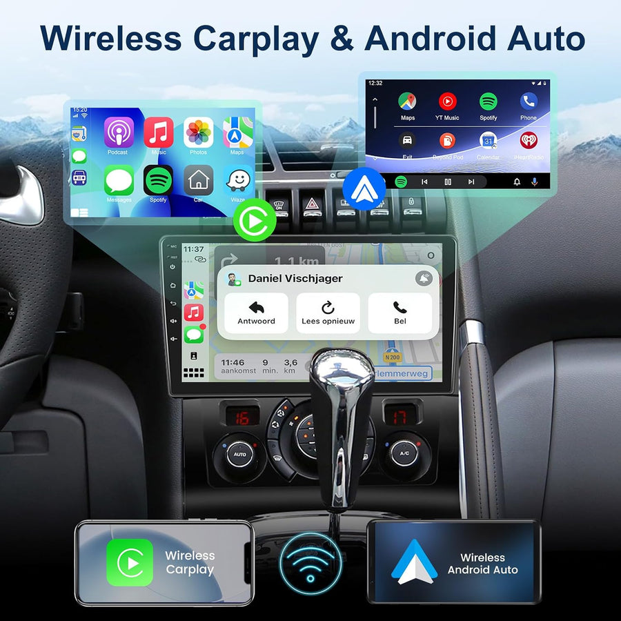 Autoradio 2+64G pour Peugeot 3008 2009-2015 sans Fil Carplay Android Auto Écran Tactile HD de 9 pouces avec GPS/WiFi/Bluetooth/EQ/FM RDS