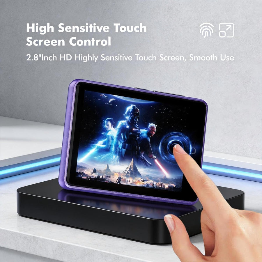 Lecteur MP3 32Go Bluetooth 5.3 avec Haut-Parleur, écran Tactile 2,8 Pouces | pour Enfants,qualité sonore HiFi, Radio FM, enregistreur Vocal, Prend en Charge Les Cartes TF jusqu'à 128 Go VIOLET