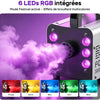 Machine à Fumée Mini Machine à Brouillard avec 6 LED Lumières Contrôlables en Couleur, 400 W avec télécommande, DJ Mariage Halloween Fête et Spectacle Noël Contrôle double mode