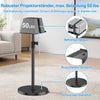 Support universel pour vidéoprojecteur, hauteur réglable sans outil 85-110 cm, gestion des câbles intégrée, métal robuste avec base renforcée, support de projecteur avec sangle de projecteur
