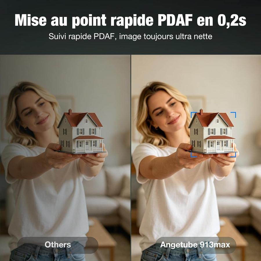 Webcam 4K avec 1/1.5" Sensor, 1080P@60FPS USB Web Camera pour PC | Autofocus PDAF, Cache vie privée, USB3.0 & 2 micros, Idéale pour les réunions vidéo, le Streaming