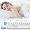Clavier Bluetooth pour Mac OS, OMOTON Clavier sans Fil pour Apple MacBook Pro/Air, iMac, iMac Pro, Mac Mini/Pro, Clavier Silencieux Alimenté par AAA Piles, AZERTY