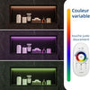 Douche-Niche Inox avec Lumière RGB, Étagères Encastrées avec LED RVB, Pas Besoin de Carrelage Niche Salle de Bain, Couche Unique, 75CM, Noir