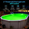 Projecteur Piscine LED 25W avec Filetage 2", 12V RGB Spot pour Piscines Hors-Sol Acier, Contrôle APP et Dimmable, Étanche IP68 Eclairage Lampe Remplie Résine pour Piscines avec Câble 9,5 m