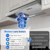 Hotte Aspirante 60 cm Encastrable, 250 m³/h Hotte de Cuisine Slim, 3 Vitesses, Classe A+, LED, Inox 430, Recyclage & Évacuation