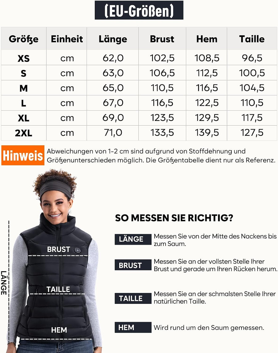 Gilet chauffant pour femme, taille M, avec batterie de 16 000 mAh