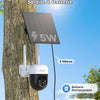 Caméra Solaire Extérieure 4G avec Carte SIM sans WiFi Autonome 2K, Batterie Intégrée, Détection de Mouvement Personnalisée, Projecteur & Sirène, Alerte APP Instantanée, Abonnement Requis