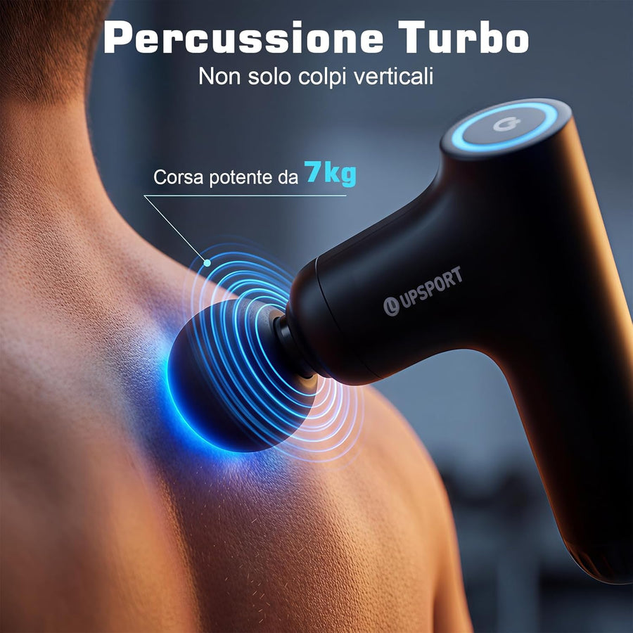 Pistolet de Massage Dos 50cm pour Auto-Massage&Massage Tissus Profonds pour Récupération,Design 3 Sections,Force 7kg Percussion Turbo,4 Têtes,Silencieux,Charge Type-C