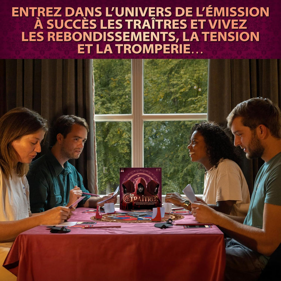Les Traîtres Jeu de Société, Jeu de Déduction Sociale et Stratégie Inspiré de l'émission TV, Jeu de Bluff et Trahison avec Missions et Rôles Cachés, Soirée Jeux, 4 à 6 Joueurs, Dès 12 Ans