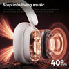 Casque hybride à suppression active du bruit, casque supra-auriculaire Bluetooth avec 4 micro ENC, 132 heures de lecture, casque pliable avec basses profondes, Bluetooth 6