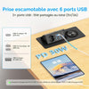 Alpheus Prise Encastrable Plan de Travail, Charge sans Fil 15W, USB-C1 30W 3 USB-C, 3 USB-A, 1 Prise Secteur, Câble 1,8m, pour Bureau, Table de Réunion, Plan de Travail et ilot de Cuisine,10A/2500W