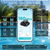 Robot de Piscine Fond et Parois, Ligne d'eau, Double Filtre, Robot Piscine sans Fil, 7 Modes de Nettoyage, 180 Min d'Autonomie, Puissant Aspirateur pour Piscines jusqu'à 150 m² VERT ou BLEU
