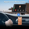 Écran Voiture 7 Pouces avec Caméra de Recul, CarPlay sans Fil Android Auto | Portable Autoradio de Voiture avec Commande Vocale, Navigation GPS, FM, MirrorLink, Bluetooth Appels avec Mains Libres, AUX