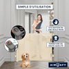 Barrière de Sécurité Enfant – Rétractable/Extensible 0-140 cm, Hauteur 86 cm – pour Enfants et Chiens, Escaliers, Portes et Couloirs – Utilisation Intérieur et Extérieur - Gris