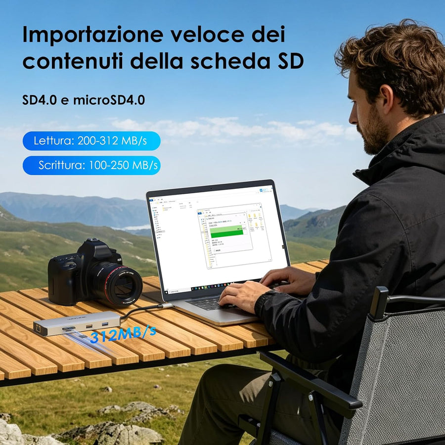 Station d'accueil double moniteur, double station d'accueil USB-C 4K @ 60Hz avec PD Pass-Through 125 W, Ethernet 2,5 G, 2 × USB-A 10 Gbps, lecteur de carte SD/Micro SD 312 Mo/s