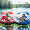 Tube de rivière gonflable de 116,8 cm avec auvent pare-soleil amovible, tube flottant robuste pour adultes, repose-jambes et dossier ergonomiques, sac imperméable et porte-gobelets BLEU