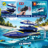 Jouet Bateau Télécommandé Rapide pour Enfants et Adultes, Vitesse supérieure à 20+ mph, avec 2 Batteries de 1200 mAh, Bateau étanche Auto-redressable pour Lacs et piscines