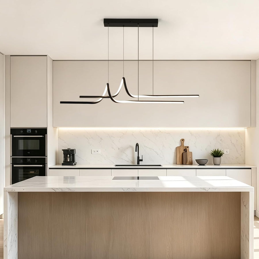 Suspension LED Table à Manger 100 cm, Dimmable, APP et Télécommande [Classe énergétique E] Suspension Moderne, Lampe Réglable en Hauteur pour Table à Manger et Bureau, 3000–6500K, 36W