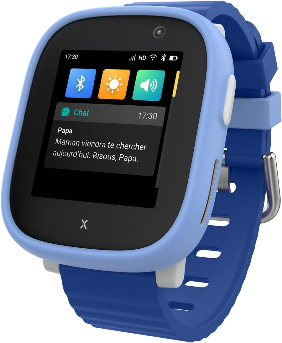 XPLORA Kidzi Play Montre connectée Enfants (avec SIM) 4G - GPS, SOS, Appels Appels, Messages, localisation GPS, Appareil Photo, podomètre, Mode école, SOS - incluant 3 Mois d'abonnement Gratuit BLEU