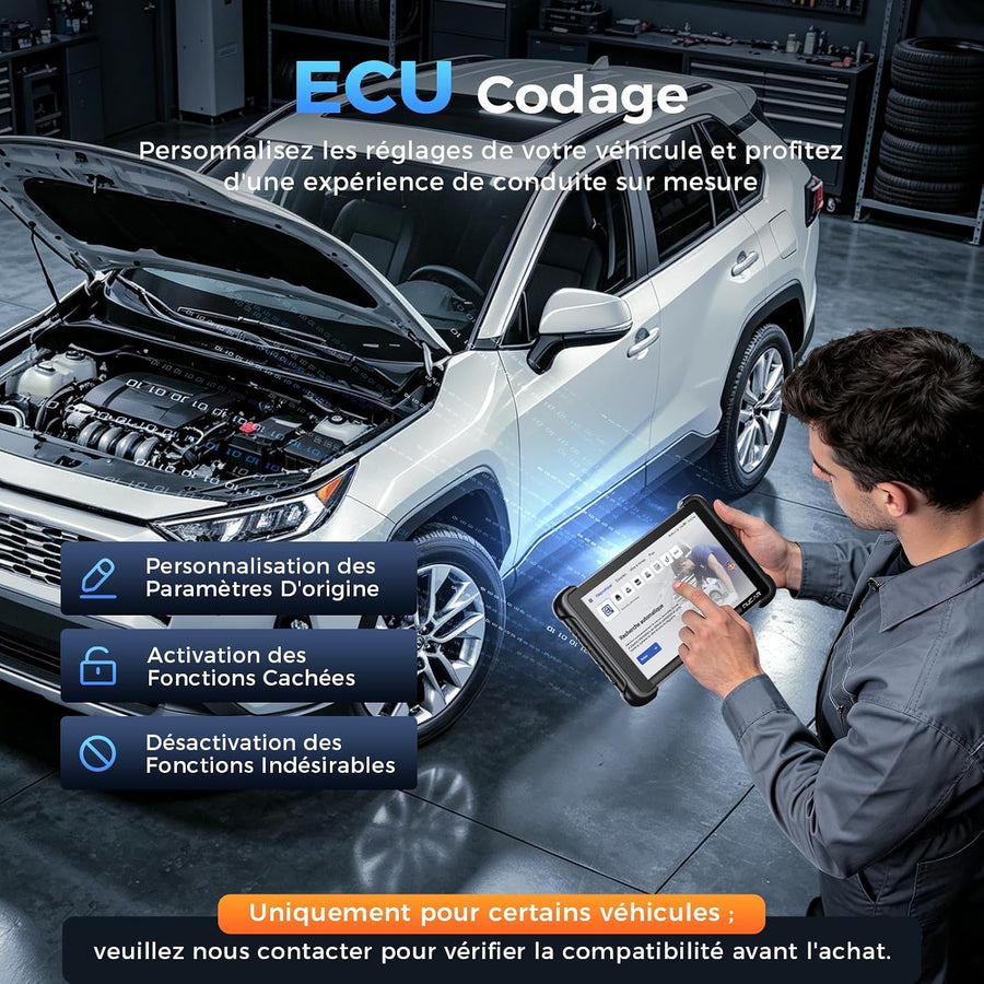 Mucar 892BT Pro Valise Diagnostic Auto avec Cartographie Topologique, AI Version Professionnelle 892BT, Assisté par IA, J2534 Protocole, 4000+ Tests Actifs, Codage ECU, 35+ services, Gratuit à Vie