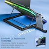Support Refroidisseur pour Ordinateur Portable avec 9 Ventilateurs Silencieux Compatible 14-19 Pouces, 6 Vitesses Réglables, 10 Modes D'éclairage RVB, 2 Ports USB Et Support pour Téléphone