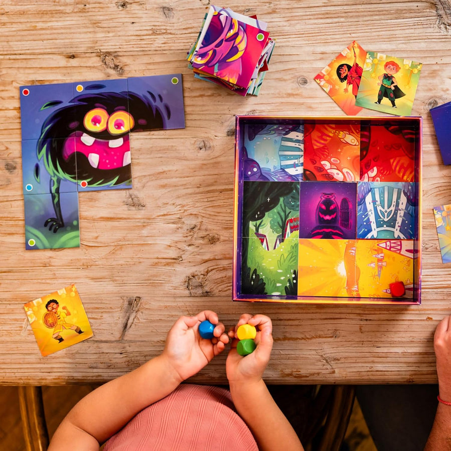 Nathan - Hogaboo - Jeu de Société Enfant - 1 à 5 Joueurs - dès 5 Ans Chasser les Monstres avant Minuit - Jeu de Plateau Coopératif - à Jouer Seul, entre Enfants et en Famille - 20 min