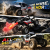 Voiture télécommandée 1:14 pour Enfants, Monster Truck Tout-Terrain 4x4 avec brumisateur, carrosserie en métal, lumières LED, fréquence 2,4 GHz