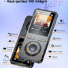 Lecteur MP3 64Go avec Bluetooth 5.3, Haut-Parleur intégré, Bouton Physique lecteur de musique portable, qualité sonore HiFi, fonction d'enregistrement radio FM,Carte mémoire extensible jusqu'à 128 Go