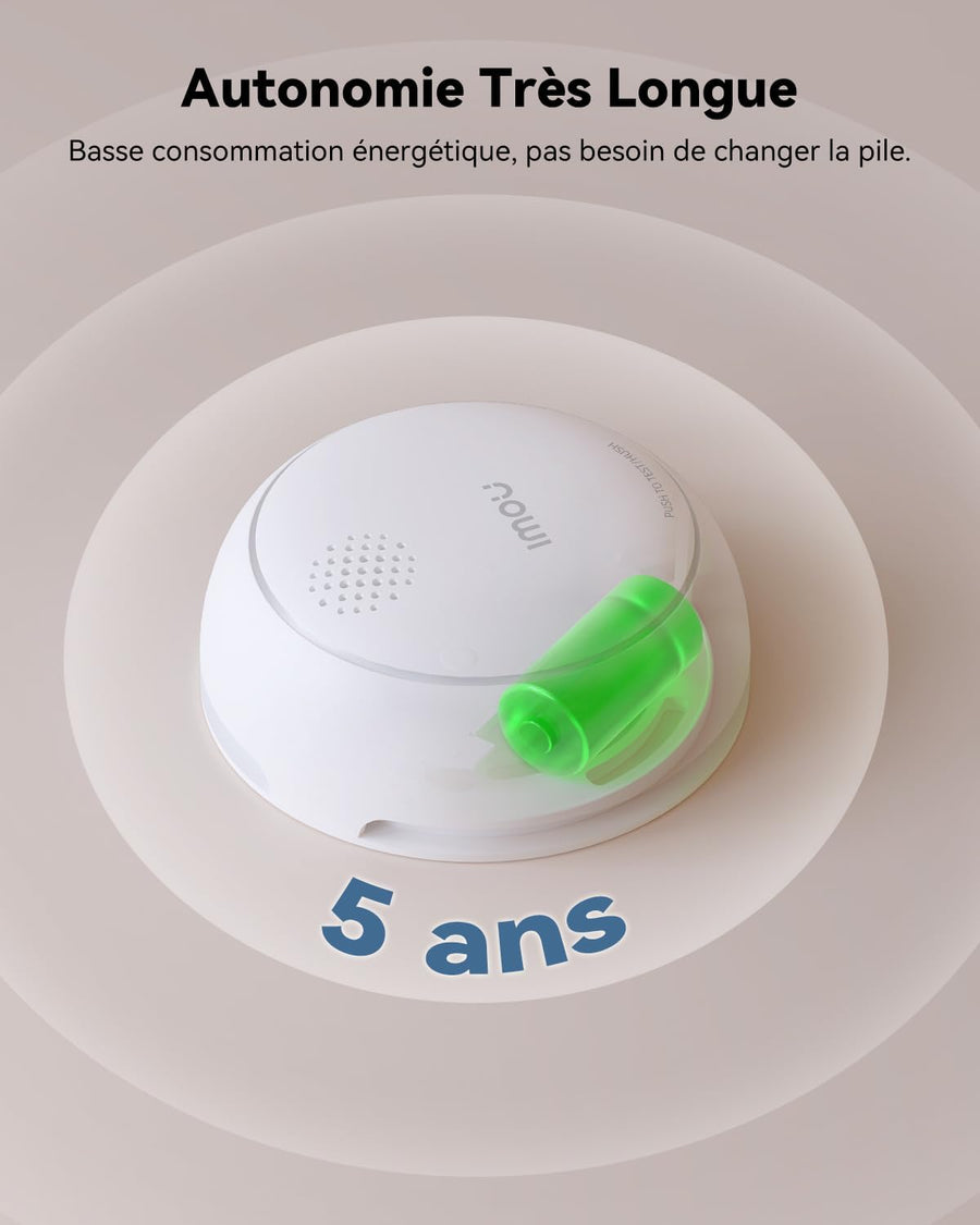 Détecteur de Fumée WiFi Intelligent EN14604, Batterie 5 Ans, Sirène 85 DB, Alarme Incendie Synchronisée Via Hub Zigbee (sans WiFi), Commande Via App, Alertes à Distance, Lot de 3 (Hub Inclus)