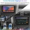 Autoradio 2 DIN Universel avec CarPlay & Android Auto sans Fil Bluetooth, GPS, FM, USB, Type-C, Commandes au Volant, Écran Tactile