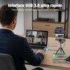 Webcam 4K avec 1/1.5" Sensor, 1080P@60FPS USB Web Camera pour PC | Autofocus PDAF, Cache vie privée, USB3.0 & 2 micros, Idéale pour les réunions vidéo, le Streaming
