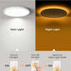 Plafonnier LED avec veilleuse 24W, 3 CCT, rond Ø30cm Blanc | Lampe à panneau plat pour chambre, chambre d'enfant, couloir, cuisine, avec veilleuse 4W et 3 couleurs chaud, neutre et froid